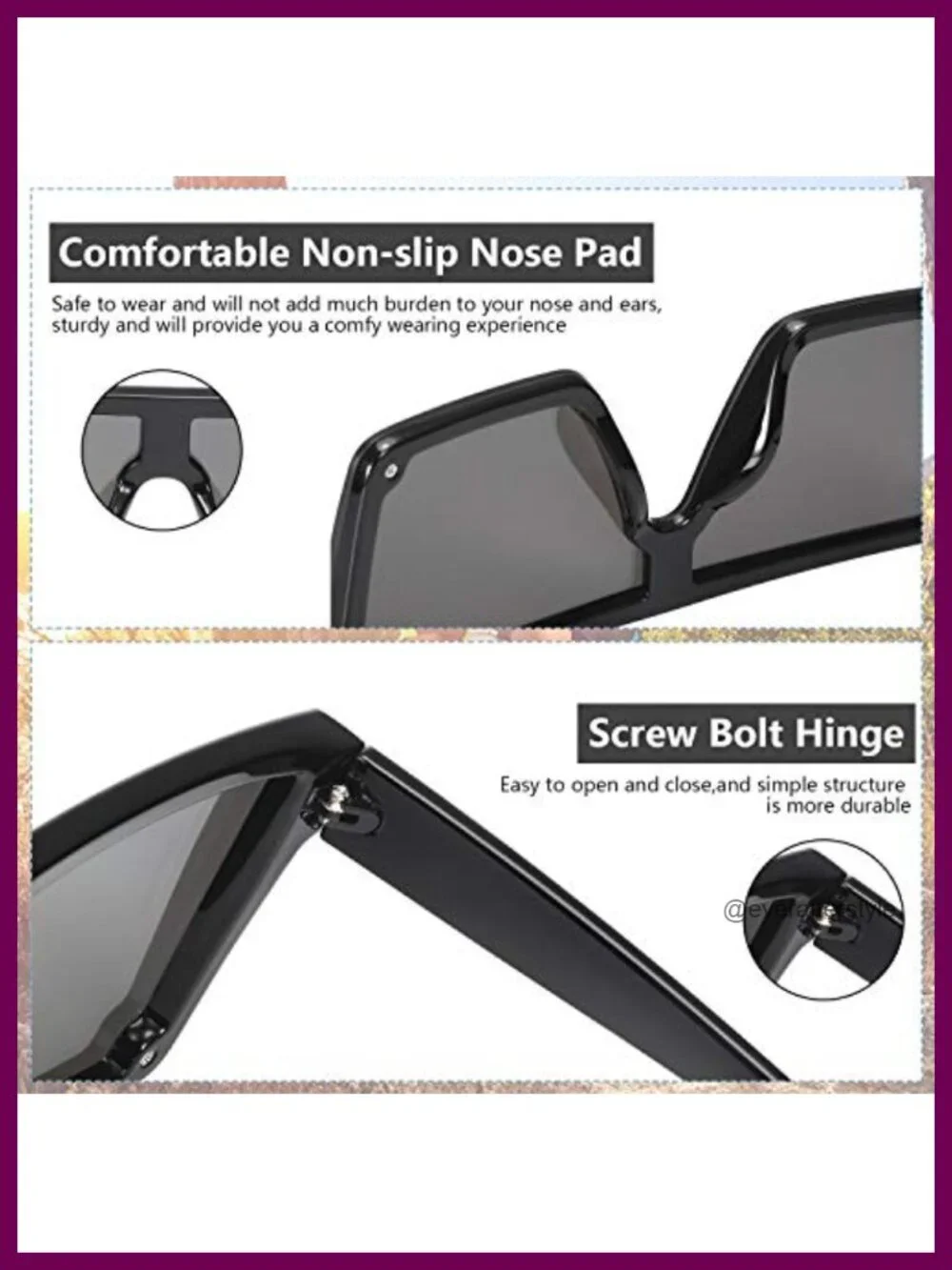 Oversized Square Sunglasses 3 Pack Unisex Retro Shield Sunglasses